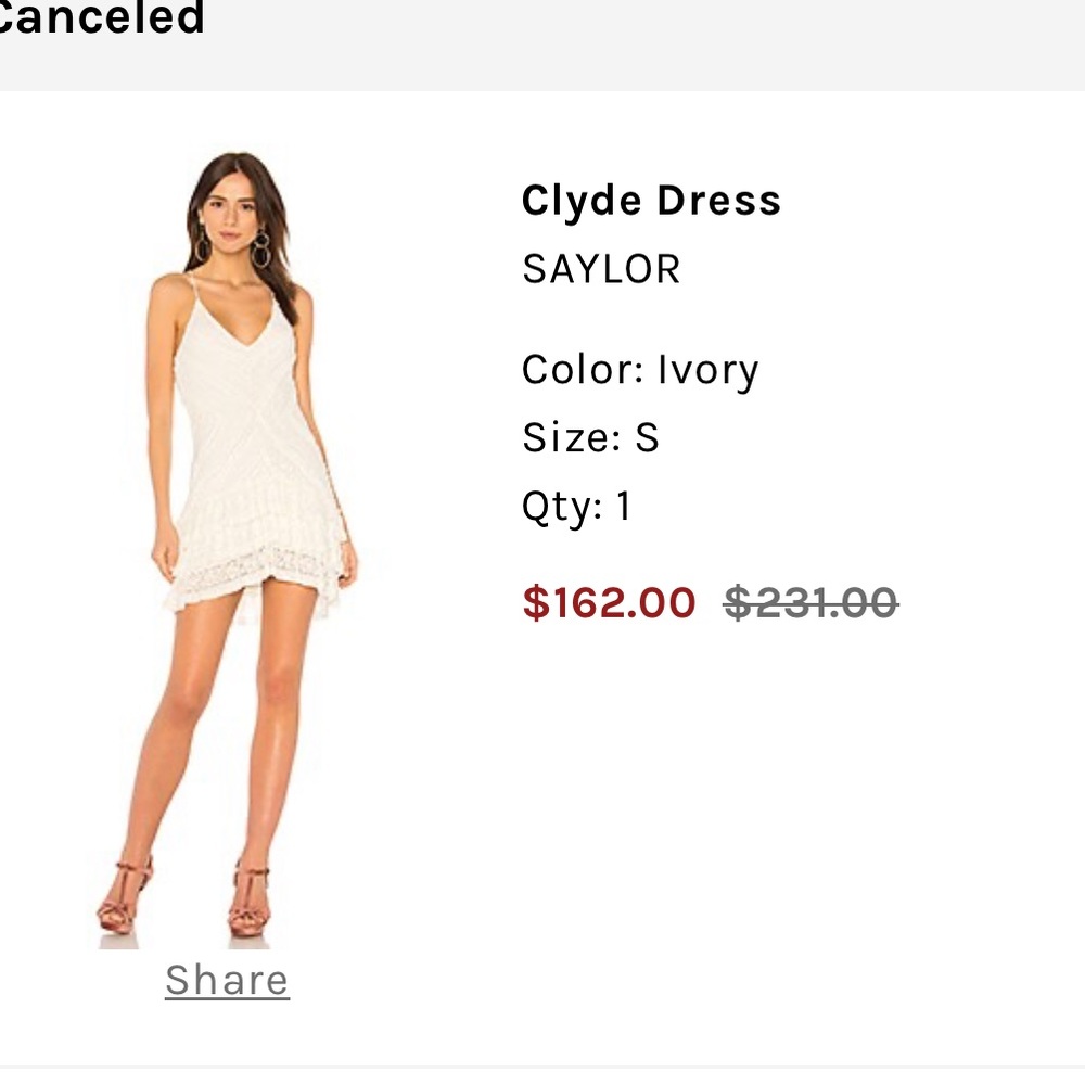 SAYLOR Clyde Mini Dress in Ivory